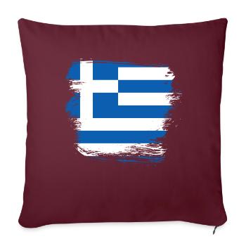 Grèce Drapeau - Housse de coussin décorative 45 x 45 cm - bordeaux - Devant