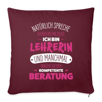 Lehrerin - Sofakissenbezug 45 x 45 cm - Burgunderrot - Vorne