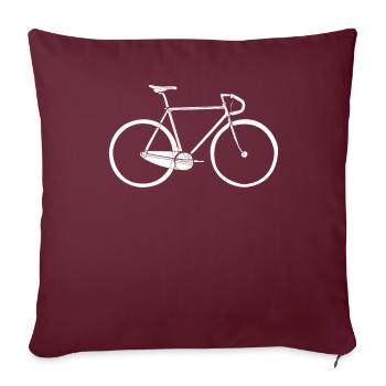 Vélo de course - Housse de coussin décorative 45 x 45 cm - bordeaux - Devant
