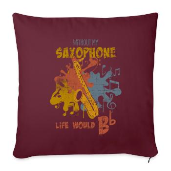 Saxofon - Sofakissenbezug 45 x 45 cm - Burgunderrot - Vorne