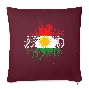 Musique kurde Kurdistan - Housse de coussin décorative 45 x 45 cm - bordeaux - Devant