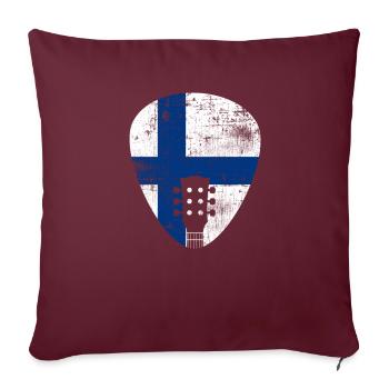 Finlande Guitare - Housse de coussin décorative 45 x 45 cm - bordeaux - Devant