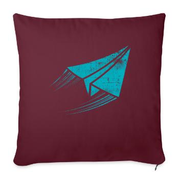 Avion - Housse de coussin décorative 45 x 45 cm - bordeaux - Devant