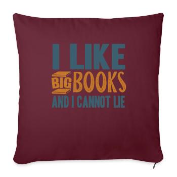 Lire des livres - Housse de coussin décorative 45 x 45 cm - bordeaux - Devant