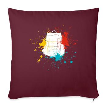 Sac à dos - Housse de coussin décorative 45 x 45 cm - bordeaux - Devant