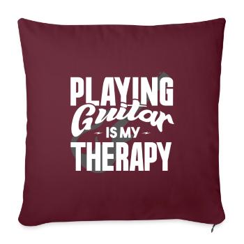 Jouer de la guitare est ma thérapie - Housse de coussin décorative 45 x 45 cm - bordeaux - Devant