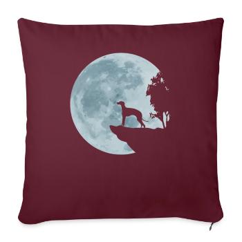 Whippet Greyhound Galgo Podenco Cadeau - Housse de coussin décorative 45 x 45 cm - bordeaux - Devant