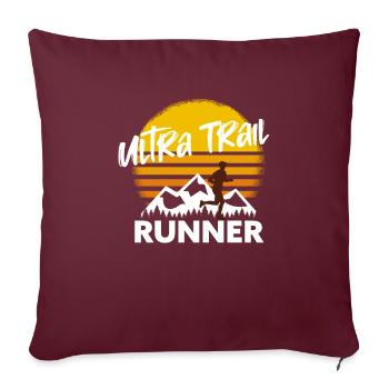 Trail running & mountain running, ultra traileur - Housse de coussin décorative 45 x 45 cm - bordeaux - Devant
