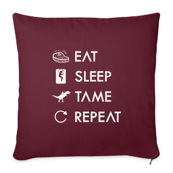 Eat Sleep Tame Repeat Funny Survival Games Citations - Housse de coussin décorative 45 x 45 cm - bordeaux - Devant