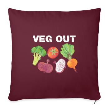 VEG OUT Funny Laziness Dictons - Housse de coussin décorative 45 x 45 cm - bordeaux - Devant