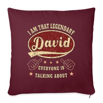 David je suis ce légendaire David - Housse de coussin décorative 45 x 45 cm - bordeaux - Devant
