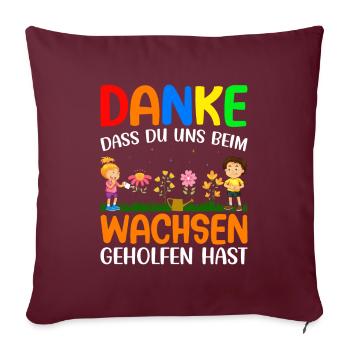 Erzieherin Tagesmutter Danke Abschiedsgeschenk - Sofakissenbezug 45 x 45 cm - Burgunderrot - Vorne