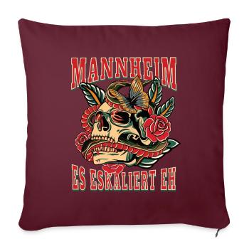 Mannheim Frau Geschenk es eskaliert eh Frauen - Sofakissenbezug 45 x 45 cm - Burgunderrot - Vorne