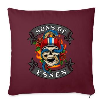 Food Biker Gift fils d’Essen - Housse de coussin décorative 45 x 45 cm - bordeaux - Devant