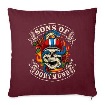 Dortmund Biker Geschenk sons of Dortmund - Sofakissenbezug 45 x 45 cm - Burgunderrot - Vorne