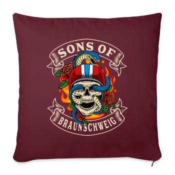 Braunschweig Biker Geschenk fils de Braunschweig - Housse de coussin décorative 45 x 45 cm - bordeaux - Devant