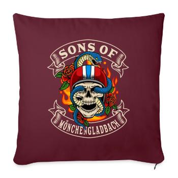 Biker Gift fils de Mönchengladbach - Housse de coussin décorative 45 x 45 cm - bordeaux - Devant