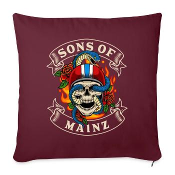 Mayence Biker Cadeau fils de Mayence - Housse de coussin décorative 45 x 45 cm - bordeaux - Devant