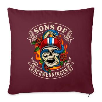 Schwenningen Biker Gift fils de Schwenningen - Housse de coussin décorative 45 x 45 cm - bordeaux - Devant