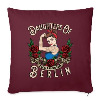 Berlin Frau Geschenk filles de Berlin Frauen - Housse de coussin décorative 45 x 45 cm - bordeaux - Devant