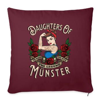Münster Frau Geschenk filles de Münster Frauen - Housse de coussin décorative 45 x 45 cm - bordeaux - Devant