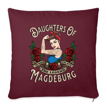 Magdeburg Frau Geschenk filles de Magdebourg - Housse de coussin décorative 45 x 45 cm - bordeaux - Devant