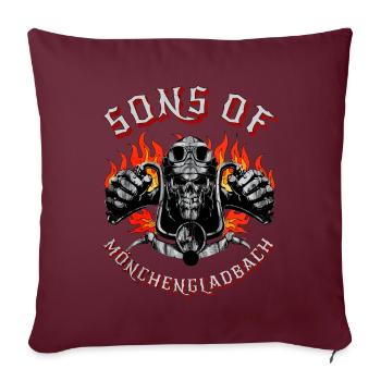 Motard Geschenk fils de Mönchengladbach - Housse de coussin décorative 45 x 45 cm - bordeaux - Devant