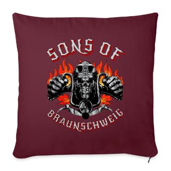Braunschweig Motard Geschenk fils de Braunschweig - Housse de coussin décorative 45 x 45 cm - bordeaux - Devant