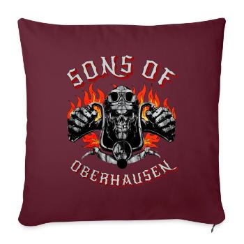 Oberhausen Biker Geschenk fils d’Oberhausen - Housse de coussin décorative 45 x 45 cm - bordeaux - Devant
