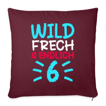 6 Geschenk 6. Geburtstag Sechs Junge Mädchen - Sofakissenbezug 45 x 45 cm - Burgunderrot - Vorne