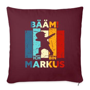 Markus Geschenk Name Vorname Geburtstag - Sofakissenbezug 45 x 45 cm - Burgunderrot - Vorne