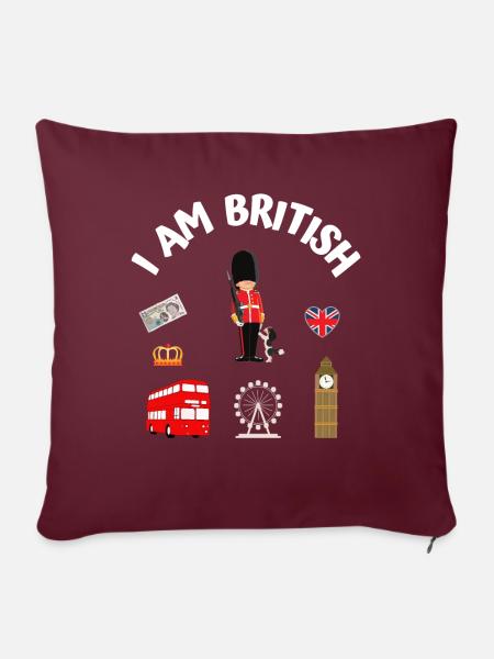 I am british - Sofakissenbezug 45 x 45 cm - Burgunderrot
