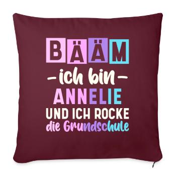 Name Annelie Geschenk Grundschule - Sofakissenbezug 45 x 45 cm - Burgunderrot - Vorne