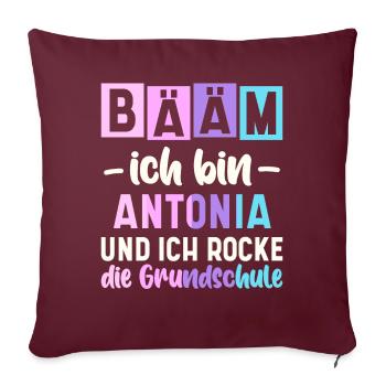 Name Antonia Geschenk Grundschule - Sofakissenbezug 45 x 45 cm - Burgunderrot - Vorne