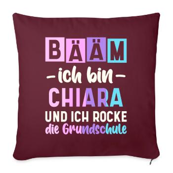 Name Chiara Geschenk Grundschule - Sofakissenbezug 45 x 45 cm - Burgunderrot - Vorne