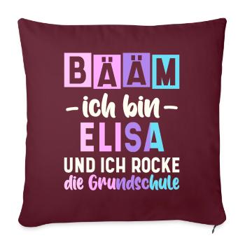 Name Elisa Geschenk Grundschule - Sofakissenbezug 45 x 45 cm - Burgunderrot - Vorne