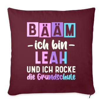 Name Leah Geschenk Grundschule - Sofakissenbezug 45 x 45 cm - Burgunderrot - Vorne
