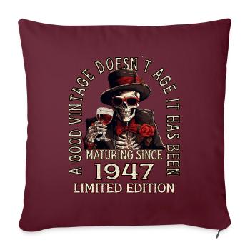76. Geburtstag 1947 76er Guter Jahrgang - Sofakissenbezug 45 x 45 cm - Burgunderrot - Vorne