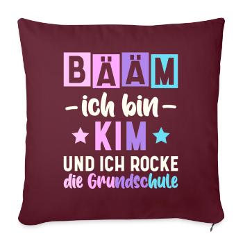Name Kim Geschenk Grundschule - Sofakissenbezug 45 x 45 cm - Burgunderrot - Vorne