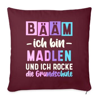 Name Madlen Geschenk Grundschule - Sofakissenbezug 45 x 45 cm - Burgunderrot - Vorne
