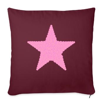 Weihnachten, Stern, Weihnachtskugeln, Pink - Sofakissenbezug 45 x 45 cm - Burgunderrot - Vorne