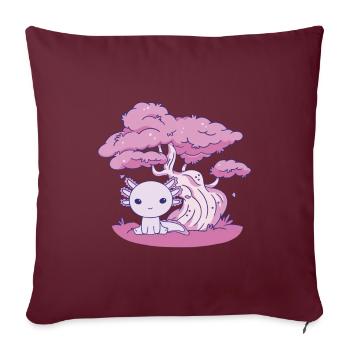 Drôle d’axolotl - Housse de coussin décorative 45 x 45 cm - bordeaux - Devant