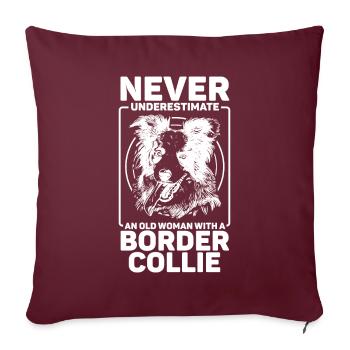 Conception unique de border collie pour - Housse de coussin décorative 45 x 45 cm - bordeaux - Devant
