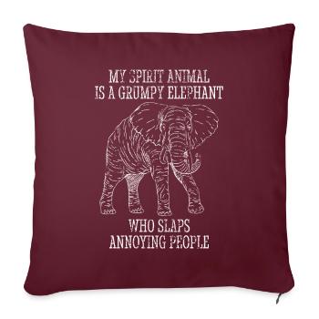Éléphant Animal Retro Design Vintage Feeling - Housse de coussin décorative 45 x 45 cm - bordeaux - Devant
