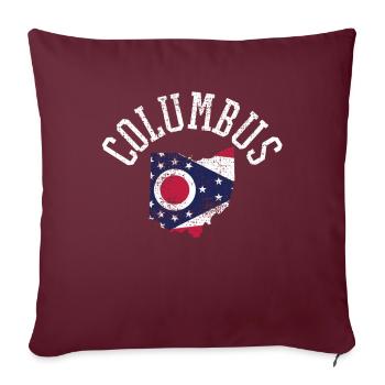 Conception du drapeau patriotique d’Acolumbus Usa - Housse de coussin décorative 45 x 45 cm - bordeaux - Devant