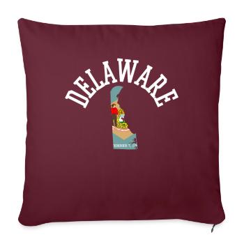 Drapeau patriote Delaware Usa Proud Homeland - Housse de coussin décorative 45 x 45 cm - bordeaux - Devant