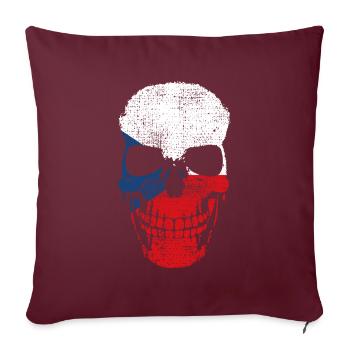 Tschechischer amerikanischer Patriotismus, - Sofakissenbezug 45 x 45 cm - Burgunderrot - Vorne