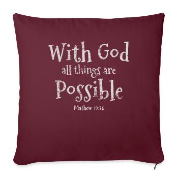 Conception de versets bibliques inspirants "Faith About - Housse de coussin décorative 45 x 45 cm - bordeaux - Devant