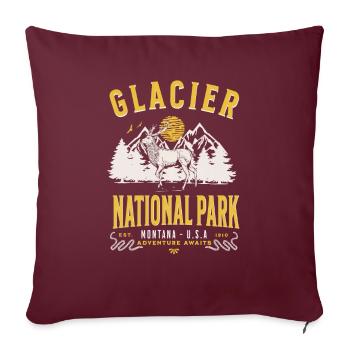 Parc national des Glaciers, Montana, États-Unis - Housse de coussin décorative 45 x 45 cm - bordeaux - Devant