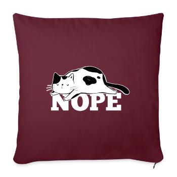 Chat Nope - Housse de coussin décorative 45 x 45 cm - bordeaux - Devant
